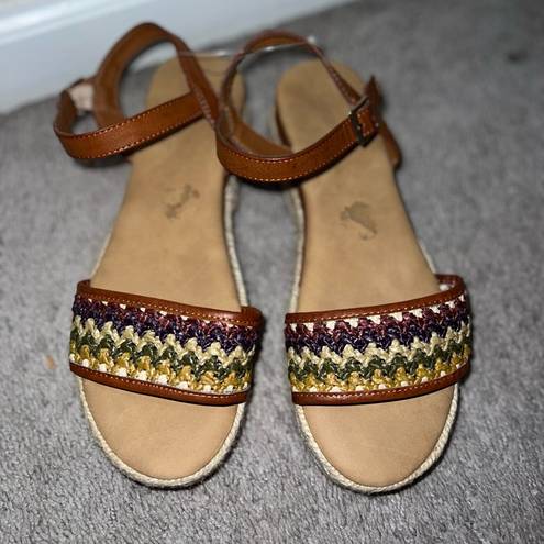 Bamboo  espadrille platform sandal size 8 bohemian multicolor beachy