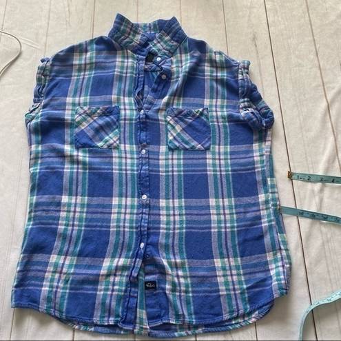 Rails  Plaid Rayon Women Button Down Top Sz L