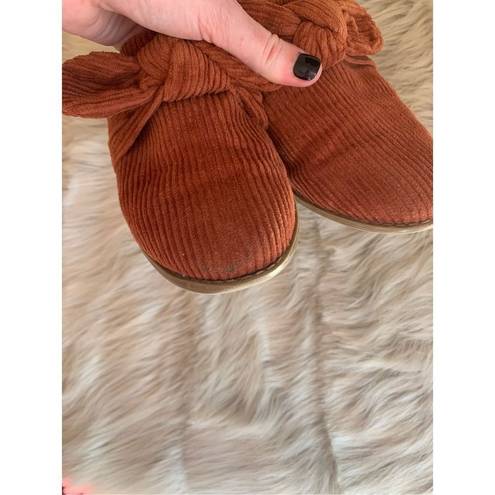 American Eagle Outfitters Womens Shoes Clogs Heels Size 8 Corduroy Bows Brown