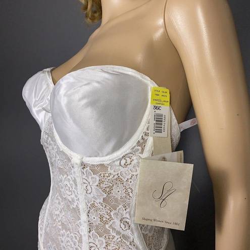 Second Skin Vintage Strouse Adler 36C Backless Strapless Body Briefer  Satin Lace