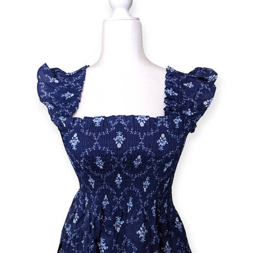 Hill House Ellie Nap Dress Size Large Navy Trellis Collector's Edition