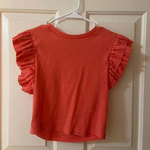 ZARA ruffle top! Peach color.