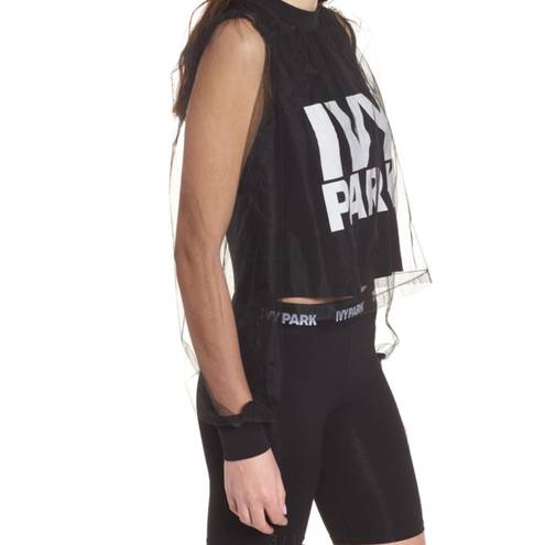 Ivy Park NWT  Black Festival Tulle Top XXS