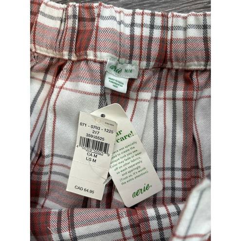 Aerie NWT  Class Act Pleated Skirt Plaid Red Size Medium