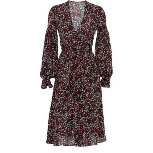 Daisy 💕NICHOLAS💕 Mini  Wrap-Effect Floral-Print Silk Dress US 10