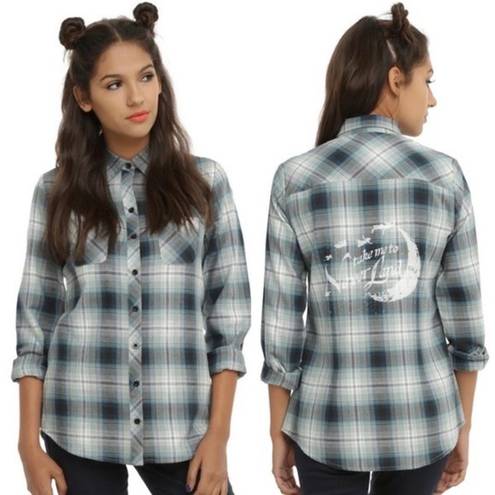 Disney  “Take Me To Neverland” Plaid Print Flannel Top