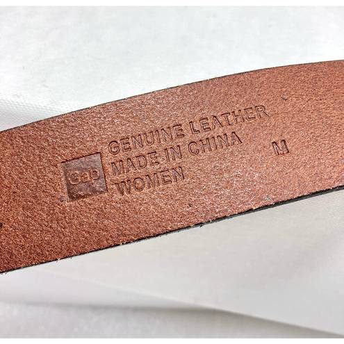 Gap  Leather Belt Fold Over Pin Design No Prong Brass Buckle Caramel Color Size M