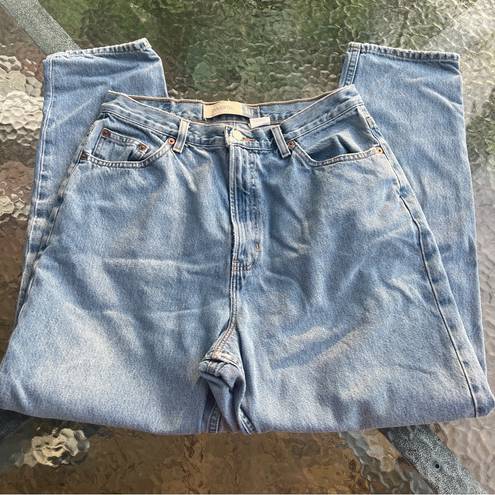 Gap  reverse High Waisted Boyfriend Straight Leg Light Wash Distressed Jeans