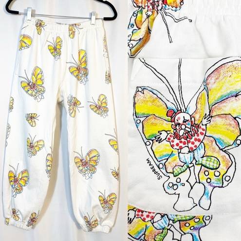 Supreme  Authentic Rare Gonz Butterfly Print Sweatpants Joggers Cotton High Rise