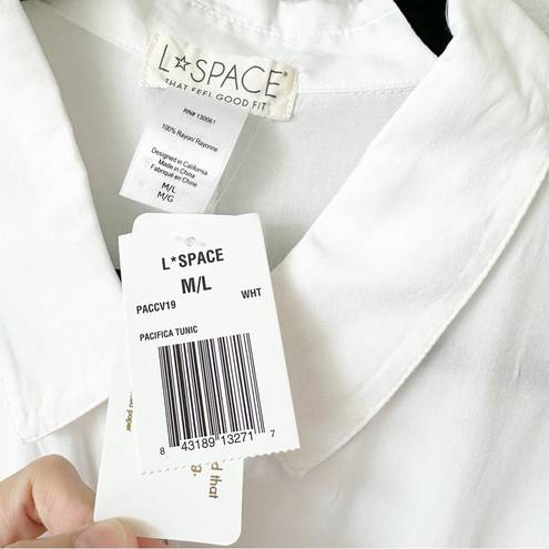 l*space NWT  Pacifica Tunic Cover-Up in White sz M/L