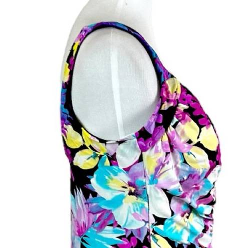 Maxine of Hollywood Azul  Women’s Plus One Piece Swimsuit Retro Floral Size 16W