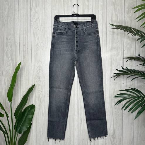 MOTHER The Pixie Dazzler Ankle Fray Jeans in Digging Up Dirt Gray size 30