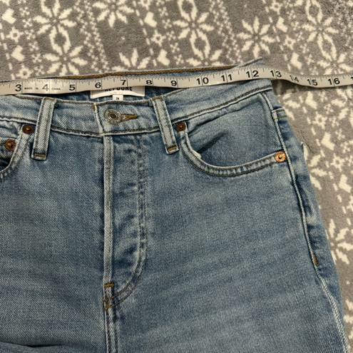 RE/DONE ReDone Originals 90s High Rise Ankle Crop in Hazey Indigo Button Fly Size 24