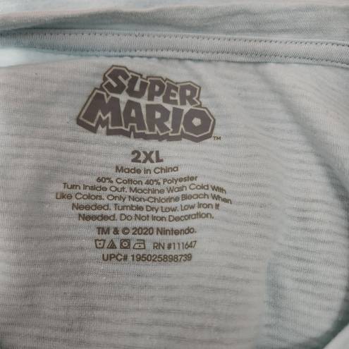 Nintendo  Super Mario aqua striped graphic tee size 2x