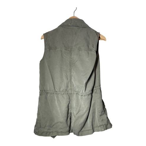 Trixxi  Olive Green Tencel Open Vest Safari Capsule Womens Medium