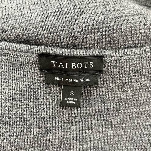 Talbots  Merino Wool Flounce Sleeve Sweater Dress Shift in Gray, Size Small