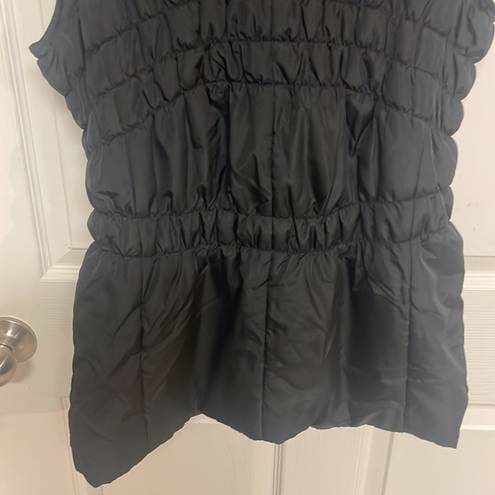 New Direction Black Ruched Puffer Vest