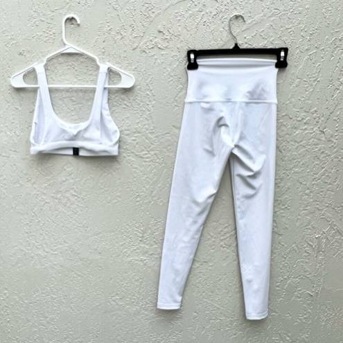 Beach Riot  star embellished leggings sports bra set white small / medium