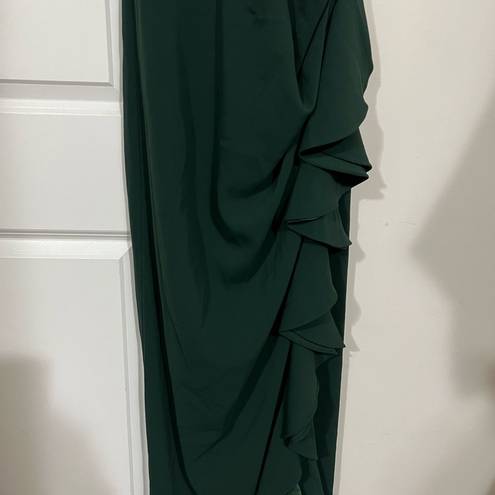 Badgley Mischka  Green Sequin Ruffle Gown Size 16 US $670