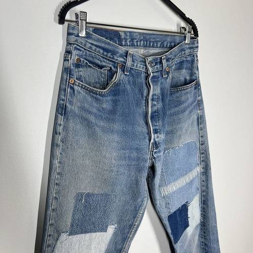 Madhappy  Sz 30 M Vintage Levis Denim Patchwork Distressed Jeans Straight Leg