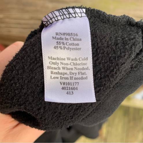 Coldwater Creek Black Cotton Blend Half Zip Pullover Sweater Women's Small