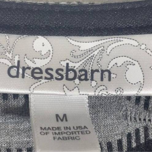 Dress Barn  Open Cardigan White Black Grey Horizontal Stripes Medium