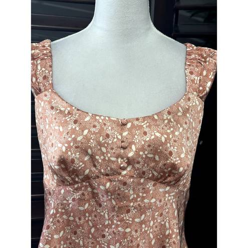 Treasure & Bond  Women's Pink Floral Satin Sleeveless Cap Sleeve Blouse S NWOT