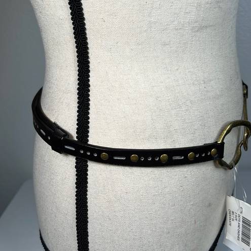 Chico's NWT Chico’s Thin Brown Belt with Oversized Brass Hook and Circle Buckle