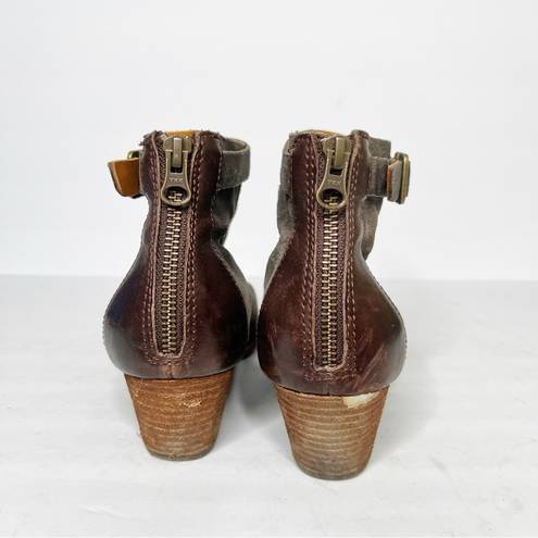 Kork-Ease  Maddelena Brown Nubuck Booties Distressed Vintage Women Size 8