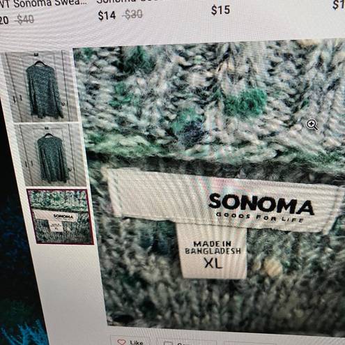 Sonoma Goods for Life Oversized Green Speckled Sweater - Size XL