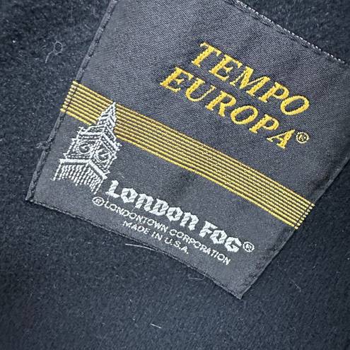 London Fog  Women's Tempe Europa 100% Pure Wool Coat Size 12 Petite Black