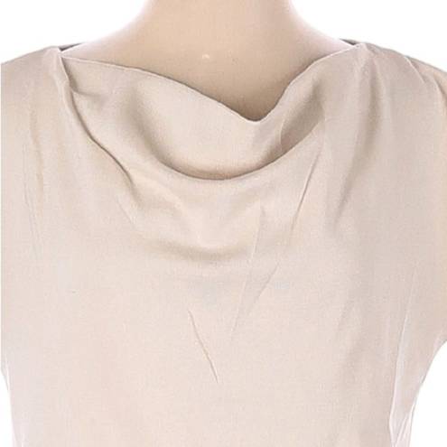 St. John  Cream Wool Blend Waterfall Neck Short Sleeve Top - Small / S