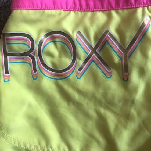 Roxy Reversible Beach Board Shorts Sunny Yellow & Pink Sz. 3 Spring Break Vacay