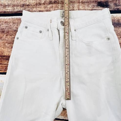 J.Crew  Jeans Women's Size 26 White Frayed Hem 10" High Rise Toothpick Skinny