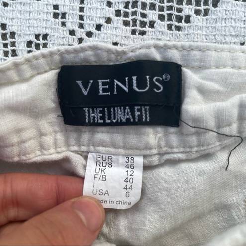 Venus Women’s  linen beige the Luna fit tie shorts size 6