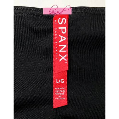 Spanx Faux Leather Pencil Skirt Very Black High-Waist Shiny Stretchy Edgy Midi