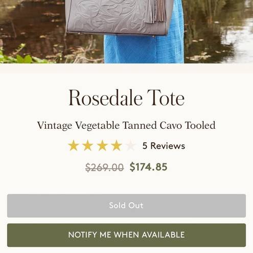 Patricia Nash  Rosedale Tote Vintage Vegetable Tanned Cavo Tooled New With Bag