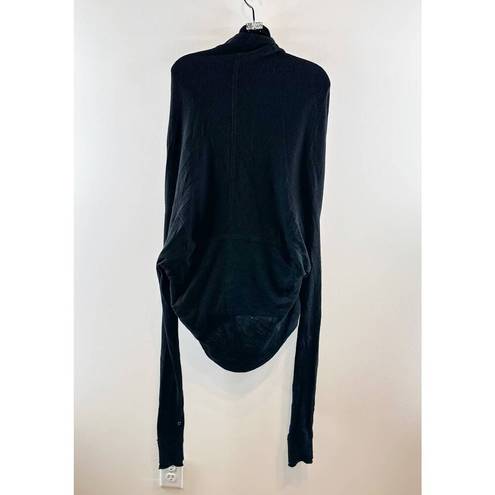 Lululemon  Iconic Wrap Front Long Sleeve Sweater Black 12