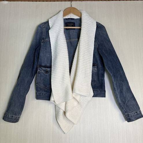 Abercrombie & Fitch  Women’s Sz S Shawl Sweater Lined Denim Jacket Button Jacket