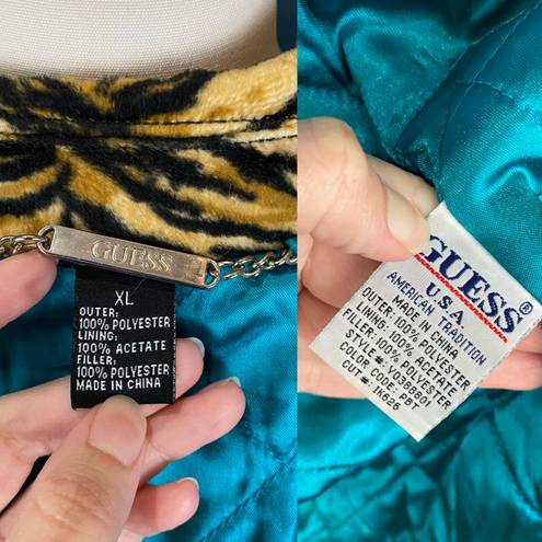 Guess Vintage 90s  Plush Tiger Coat