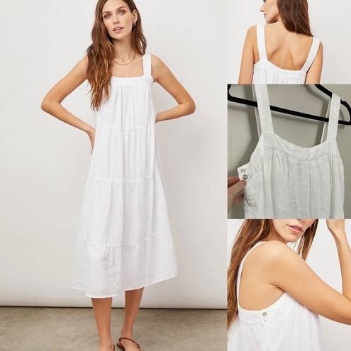 Rails NWOT  White Lightweight Flowy Square Neck Tank Midi Dress Medium