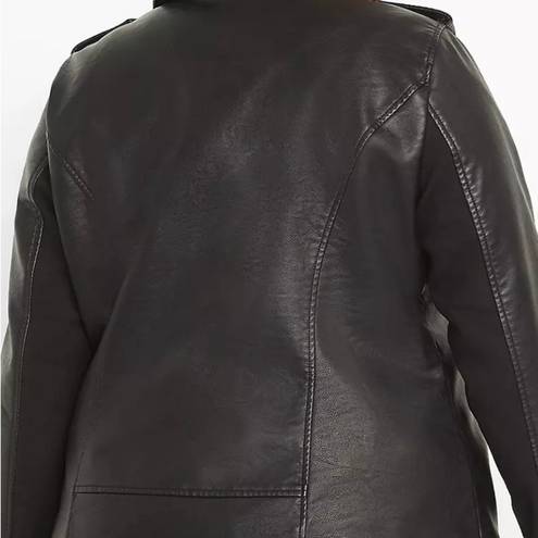 Lane Bryant  Thin Moto Leather Jacket worn 1X Great condition, for 40-65 degrees