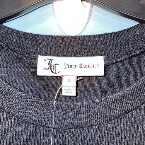 Juicy Couture  Plastisol Bell Sleeve Sweater in Pitch Black Size Large