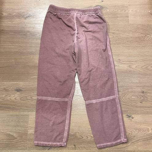 LOGO By Lori Goldstein Pink Distressed Terry Pants Sweats