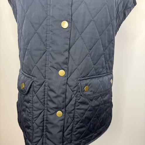 J. McLaughlin  Size Medium Quilted Snap Button Vest Black Sleeveless Outerwear