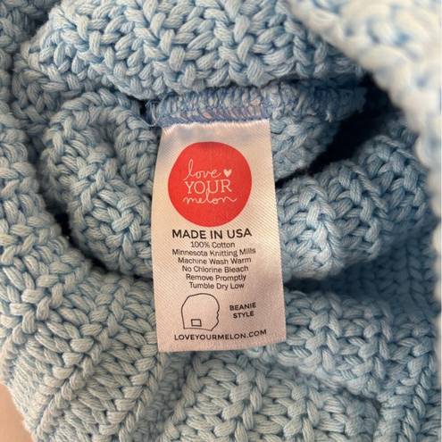 Love Your Melon  100% Cotton Beanie in Light Blue - One Size