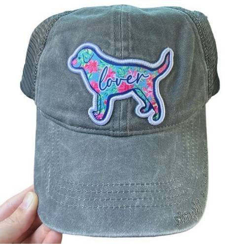 Simply Southern NWT‎  “Lover” Dog Baseball Cap Hat One Size Gray