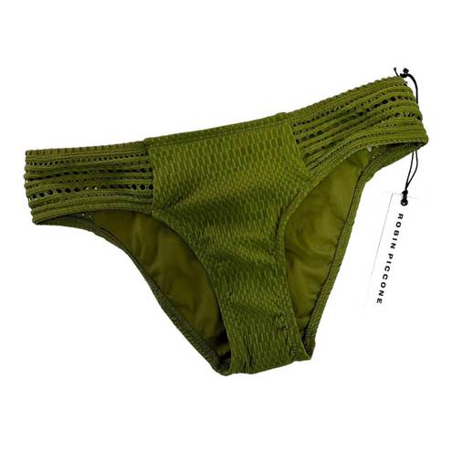 Robin Piccone  Perla Crochet Bikini Bottoms In moss size Medium $78 NEW