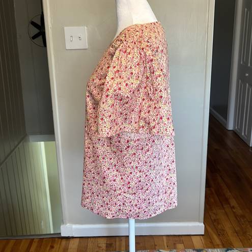 Tuckernuck  Hyacinth House Molli Pink Red Floral Top New Size XS