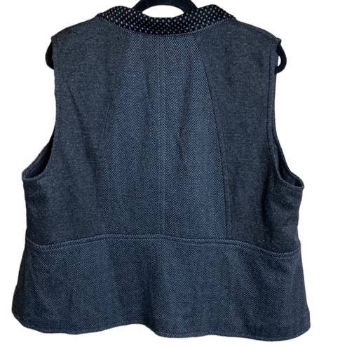 Coldwater Creek  | Gray & Black Herringbone Vest 2X